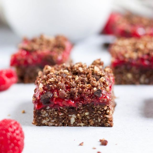 Raspberry Chocolate Crumble Bars Recipe The Feedfeed