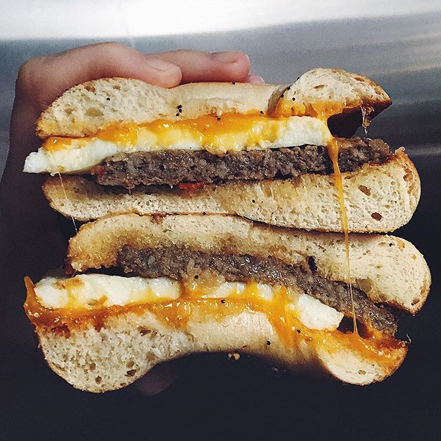 Sausage Egg Cheese On A Bagel Recipe The Feedfeed