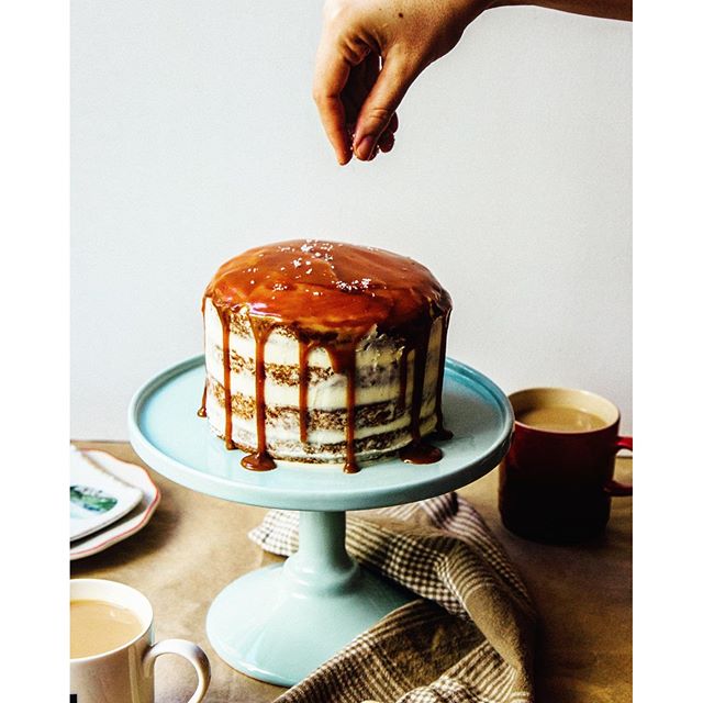 Banana And Cream Cheese Naked Layer Cake With That Salted Caramel Drip