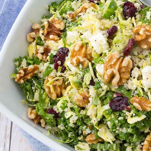 Kale And Quinoa Salad With Walnuts And Feta By Rachelcooksblog Quick