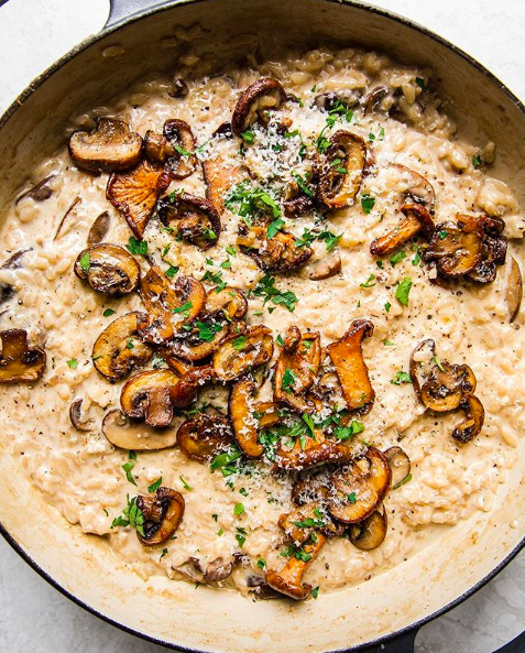 creamymushroom,mushroomsauce creamy mushroom risotto