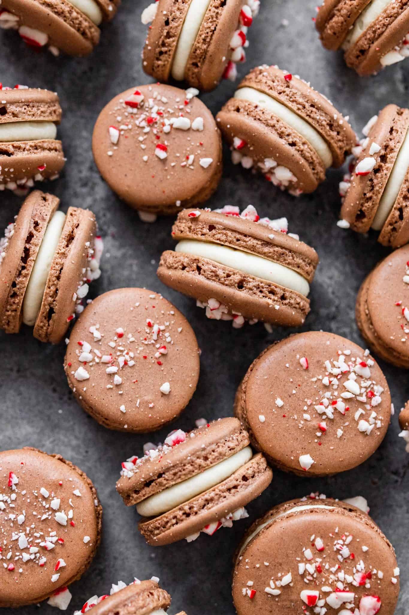 Peppermint Chocolate Macarons Recipe The Feedfeed