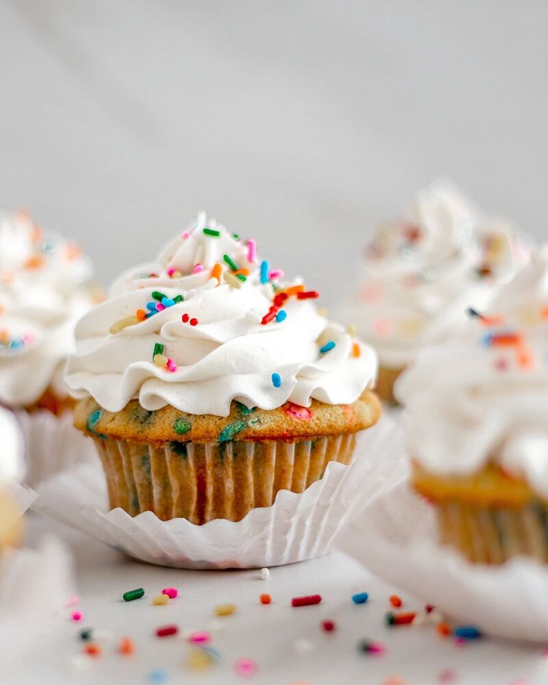 Smal Batch Vegan Funfetti Cupcakes Recipe The Feedfeed