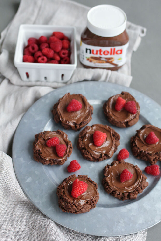 Raspberry Sugar Smash Cookies With Nutella Recipe The Feedfeed