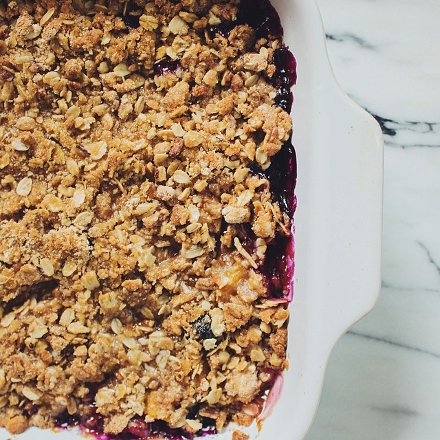 Blueberry Peach Crumble With Sage Recipe | The Feedfeed