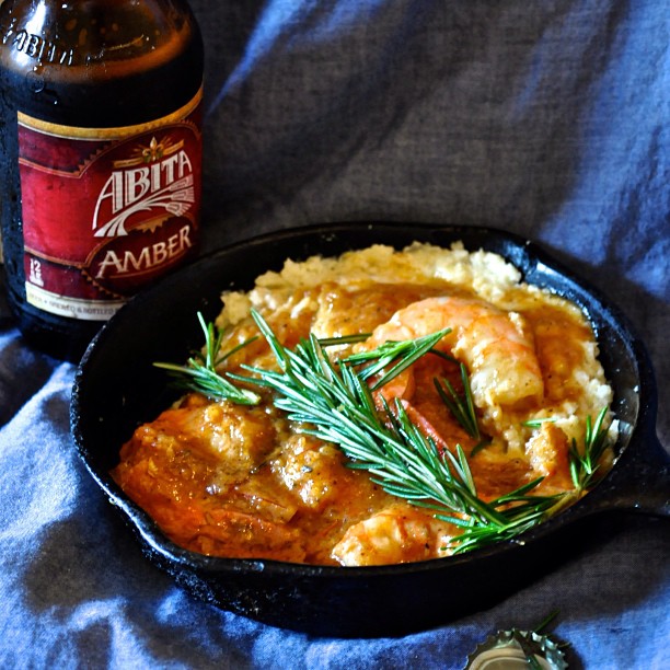 Rosemary Abita Bbq Shrimp And Goat Cheese Grits. Recipe The Feedfeed