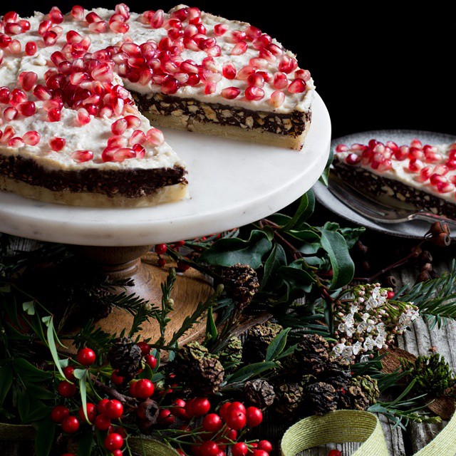 Hazelnut Chocolate Pomegranate Cake Recipe The Feedfeed