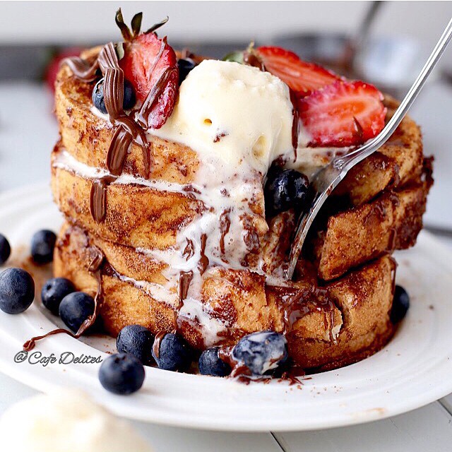 Churro Style French Toast Filled With Nutella By Cafedelites Quick Easy Recipe The Feedfeed