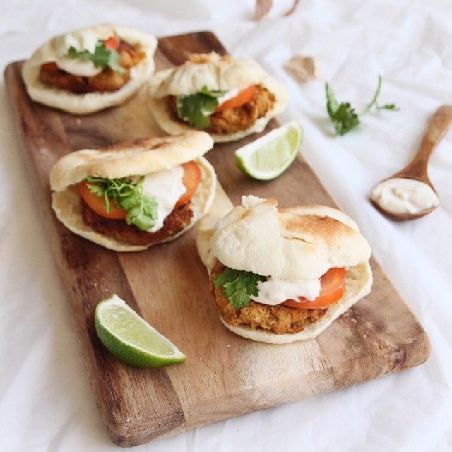 Mini Falafel Pitas With Tahini Yogurt Sauce by cherylishungry | Quick