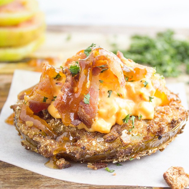 Loaded Fried Green Tomato Recipe | The Feedfeed