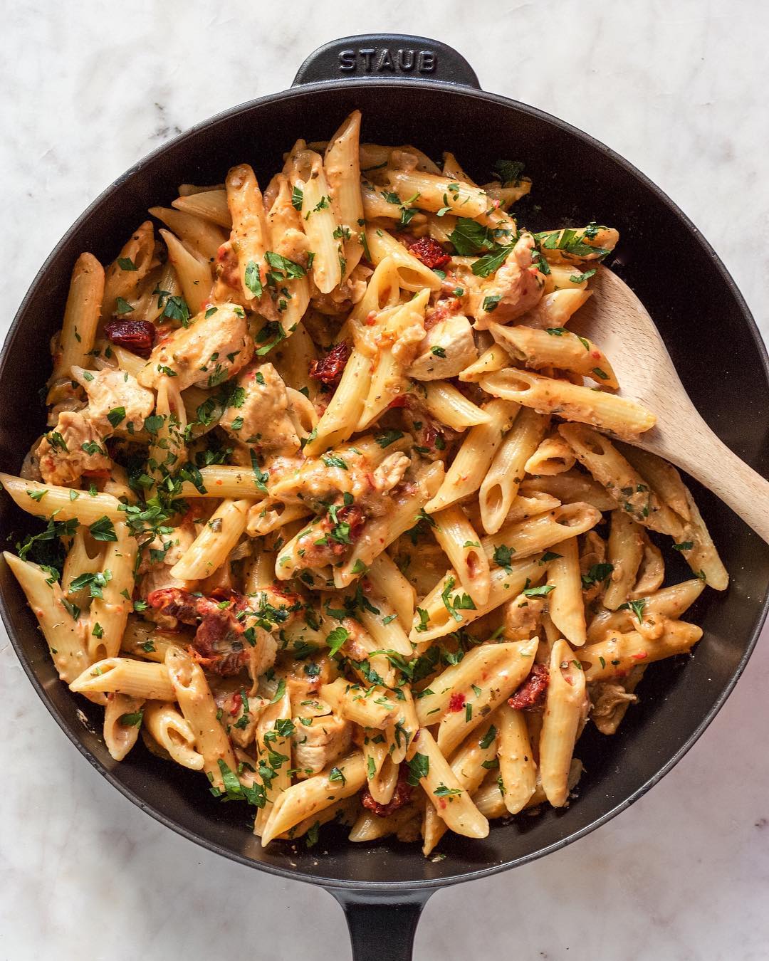 Creamy Parmesan &amp; Sun Dried Tomato Penne Recipe | The Feedfeed