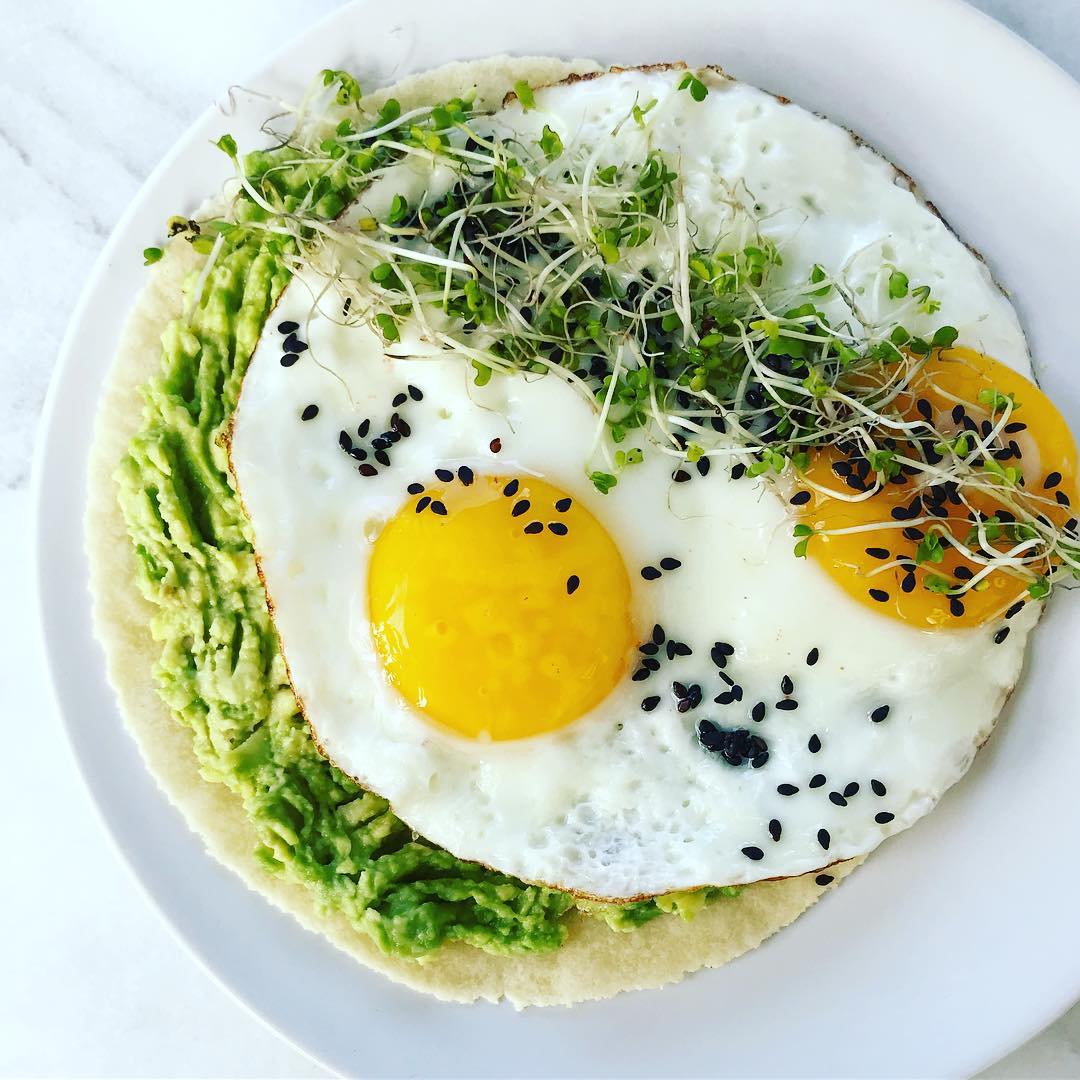 Smashed Avocado, Fried Egg And Broccoli Sprout Breakfast Tostada by ...