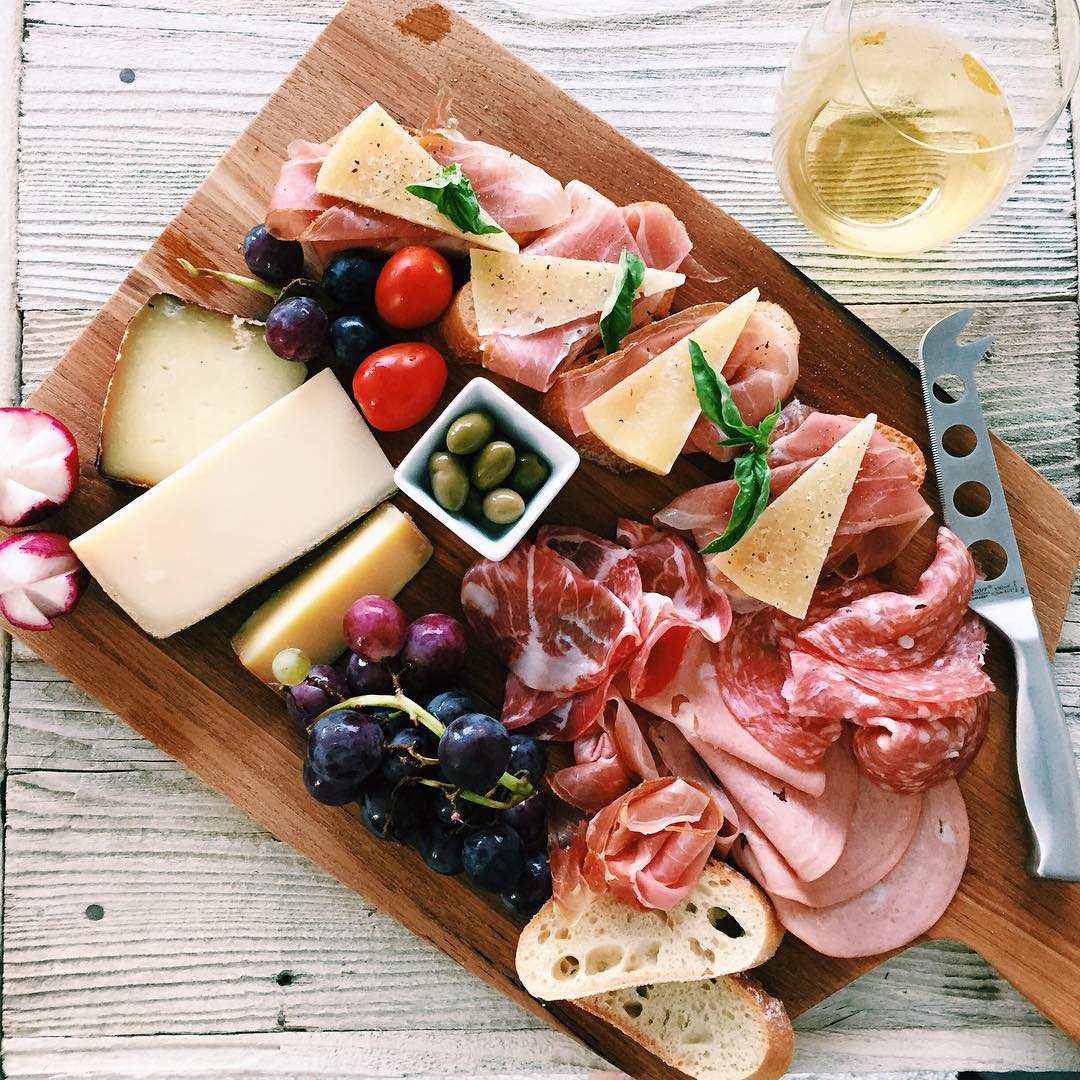 baguette meat and cheese platter