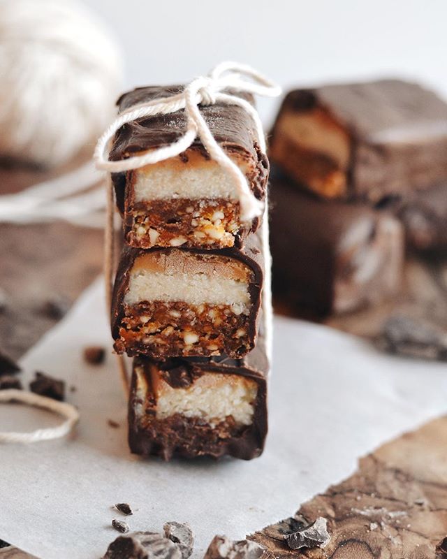 Chocolate Covered Date Cashew Peanut Butter Bars Recipe The Feedfeed