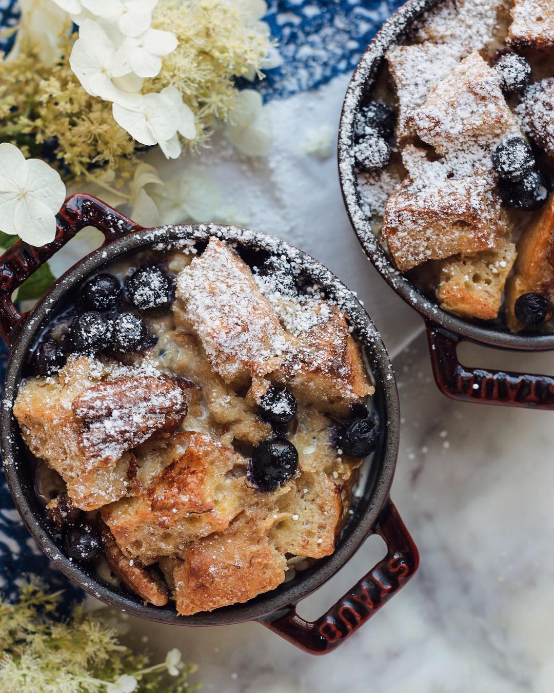Vanilla Pecan French Toast Bread Pudding With Wild Blueberries Recipe