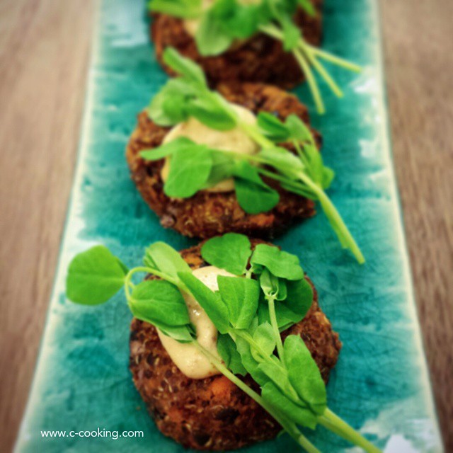 Sweet Potato, Red Quinoa & Black Bean Falafel With Chipotle Cashew