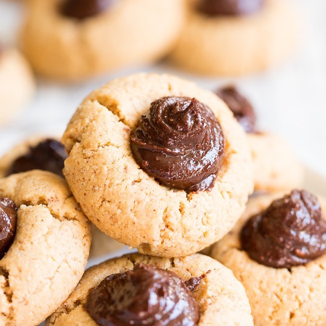Almond Butter Chocolate Thumbprint Cookies Recipe The Feedfeed