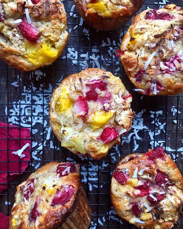 Strawberry Pineapple Mango Coconut Muffins Recipe By Diane Morrisey The Feedfeed