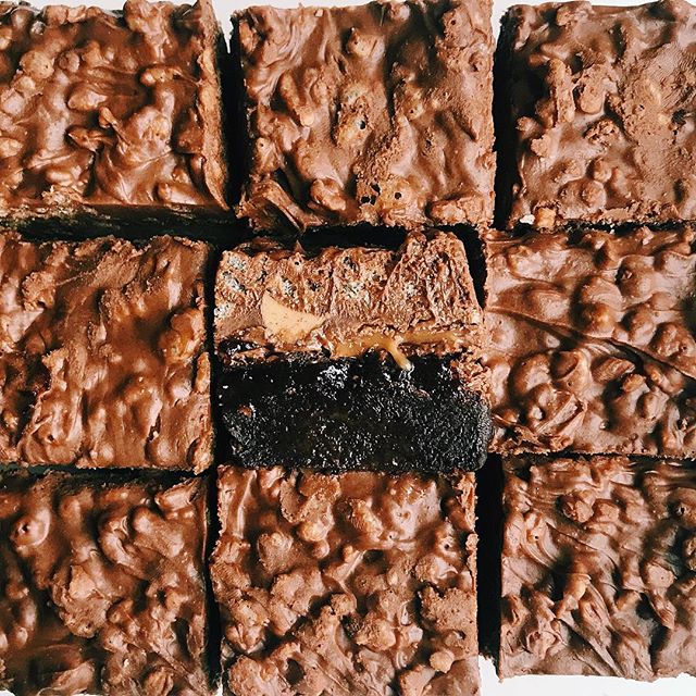 Chocolate Brownies With Rice Crispies Recipe | The Feedfeed