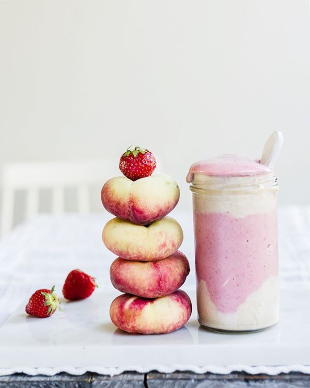 Peach Strawberry Yogurt Smoothie | The Feedfeed