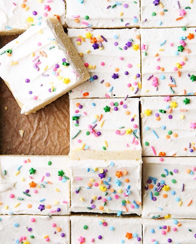 Buttercream Frosted Sugar Cookie Bars Recipe | The Feedfeed