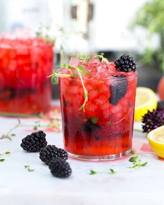 Blackberry Gin Smash with Thyme and Elderflower Tonic Recipe The Feedfeed