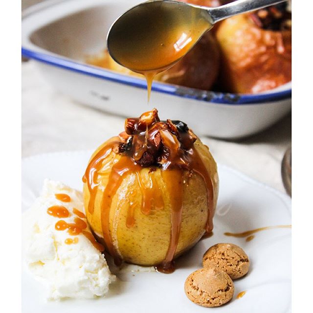 Baked Dried Fruit & Spiced Apples With Caramel Sauce by thelifeharvest