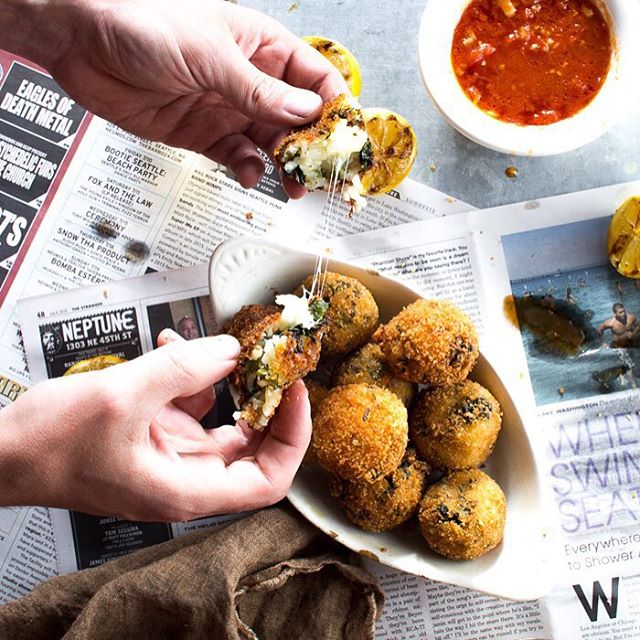 Broccoli Rabe Arancini With Marinara Sauce Recipe The Feedfeed