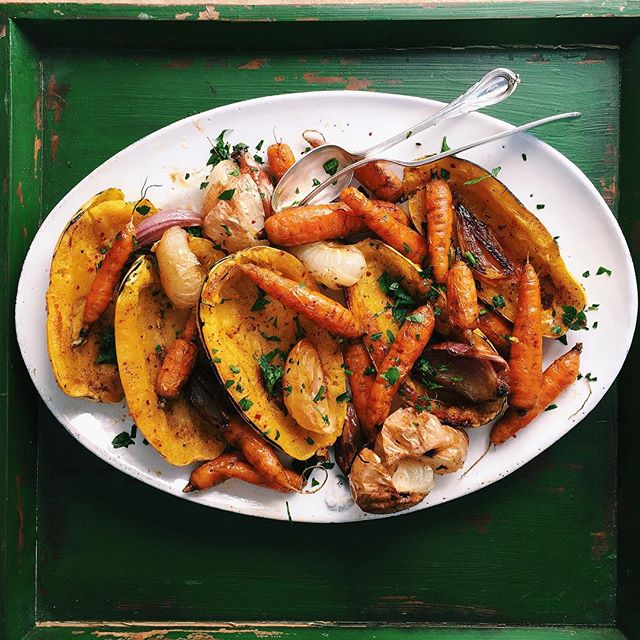 Roasted Delicata Squash, Carrots, Onions With Sumac And Garlic Recipe