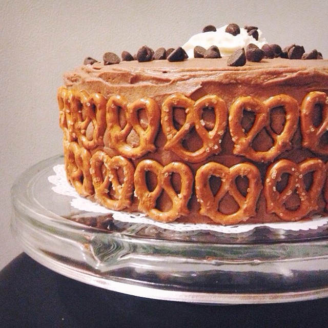 Chocolatepeanut Butter Pretzel Cake The Feedfeed