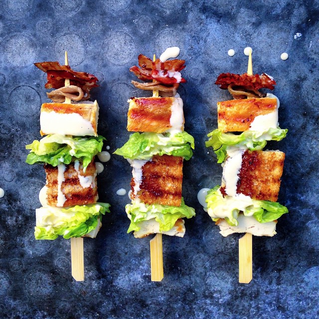 Grilled Chicken Caesar Salad On A Stick Recipe The Feedfeed