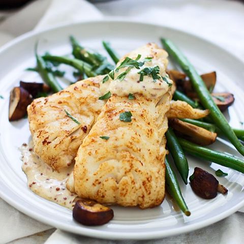 Seared Haddock With Brown Butter And Mustard Cream Sauce Recipe | The ...