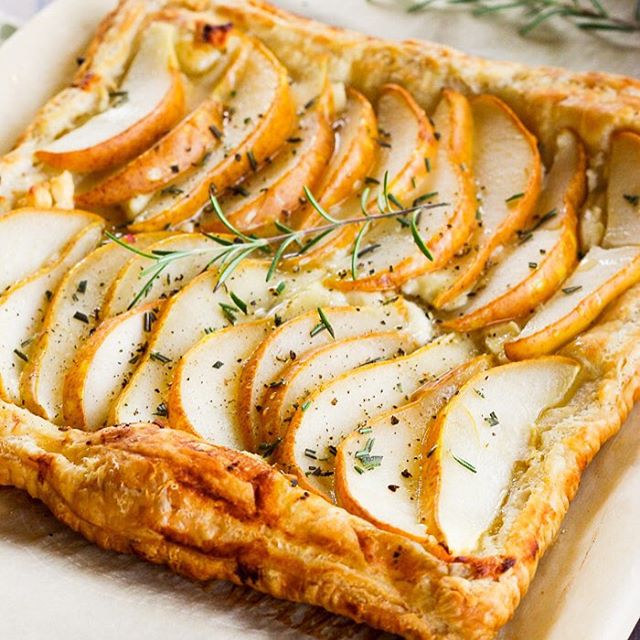 Rosemary Pear Tart With Goat Cheese & Honey recipe