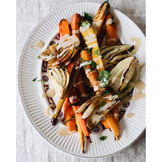 Honey Roasted Carrots & Fennel With Tahini & Parsley by stacey.deering