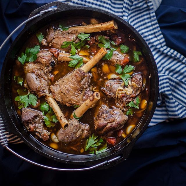 San Marzano Tomato Braised Lamb Shanks recipe