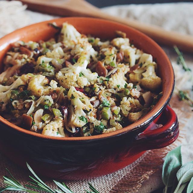 Roasted Cauliflower & Chestnut Stuffing Recipe The Feedfeed