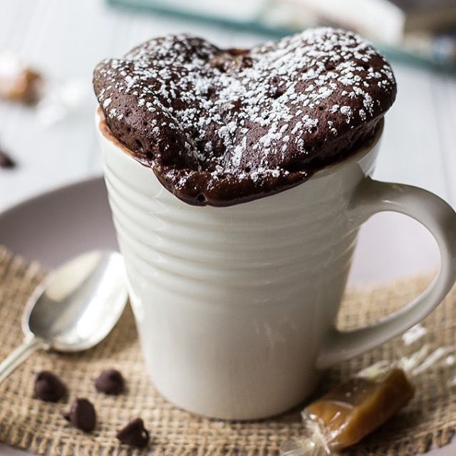 Caramel And Chocolate Single Serving Mug Cake Recipe | The Feedfeed