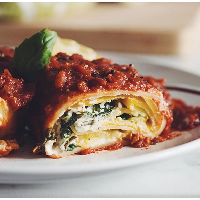 Lasagna Roll Ups With Almond Ricotta & Homemade Tomato Sauce Recipe