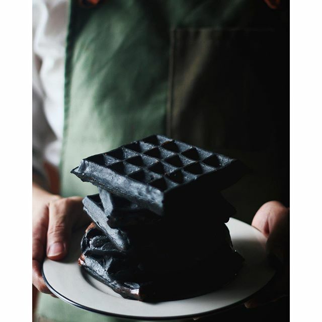 Black Charcoal Waffles Black Charcoal Waffles