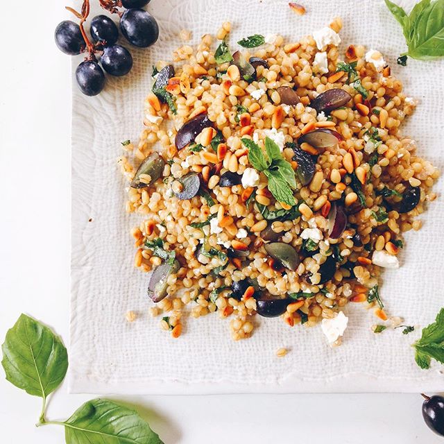 Toasted Wheat Berry & Grape Salad With Mint & Feta by lilydiamond ...
