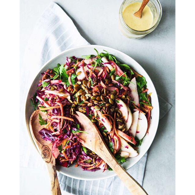 Fall Slaw With A Miso-ginger Dressing + Tamari Roasted Pumpkin Seeds ...