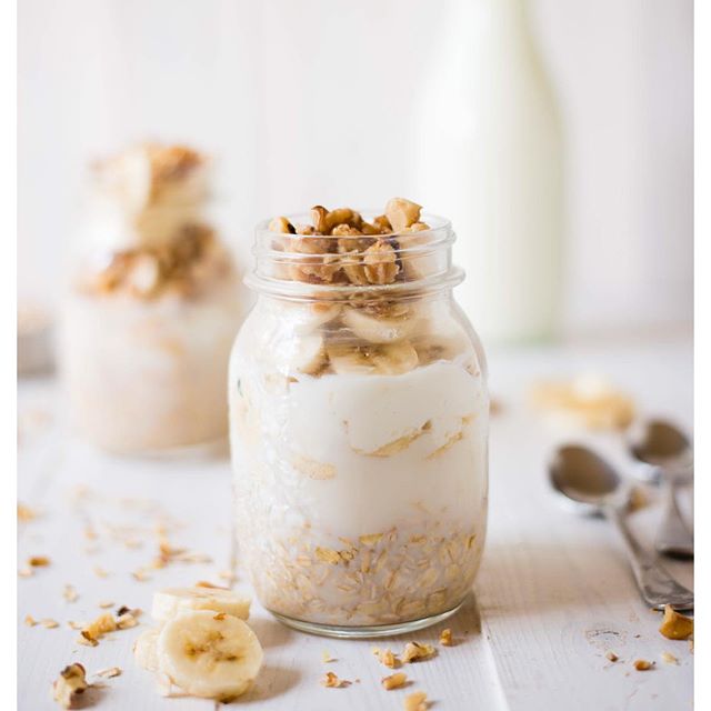 Banana Nut Overnight Oats With Nutmeg, Cinnamon, Vanilla & Walnuts ...