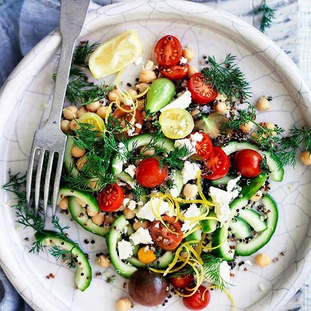 Lemon Chickpea Salad With Dill & Feta Recipe The Feedfeed