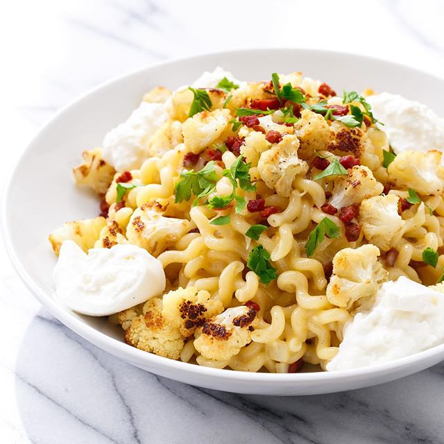 Cauliflower Carbonara With Burrata & Parsley Recipe The Feedfeed