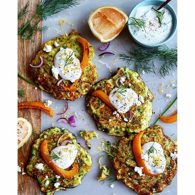 Zucchini Fritters With Feta Dill Greek Yogurt Recipe By Lorinda The Feedfeed