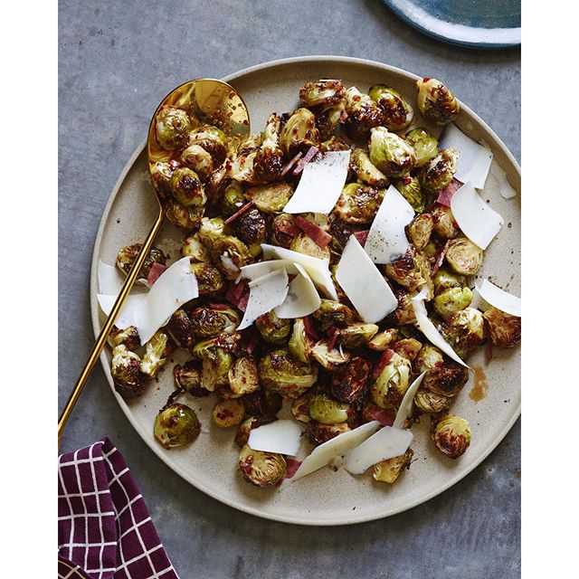 Roasted Brussels Sprouts With Warmed Bacon Vinaigrette Recipe The