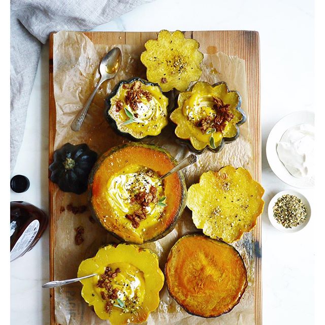 Whole Roasted Kabocha Squash Soup Bowl recipe by Erin Ireland The