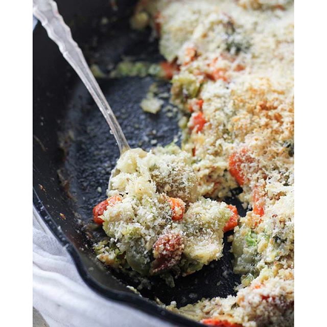 Brussels Sprout & Pancetta Casserole With Parmesan Bread Crumbs Recipe