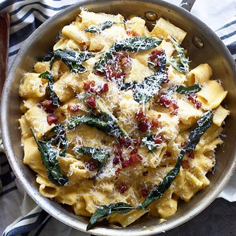 Autumn Butternut Rigatoni With Pancetta, Brown Butter Fried Sage ...