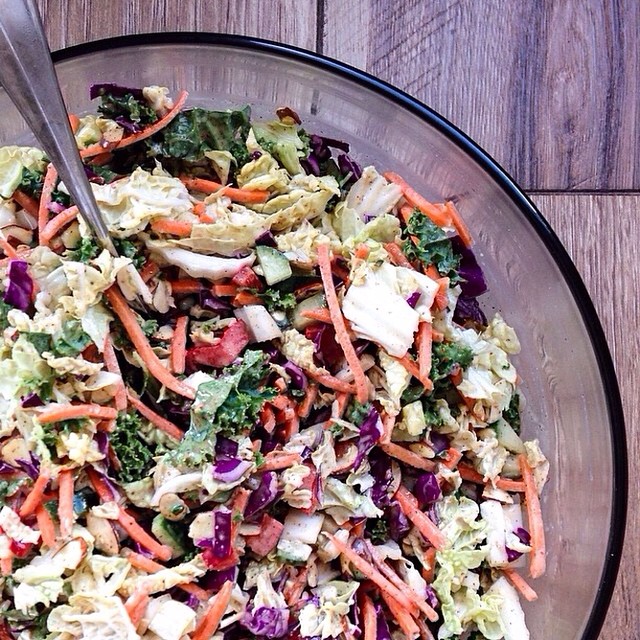 Rainbow Slaw With Almond Butter Dressing Recipe The Feedfeed